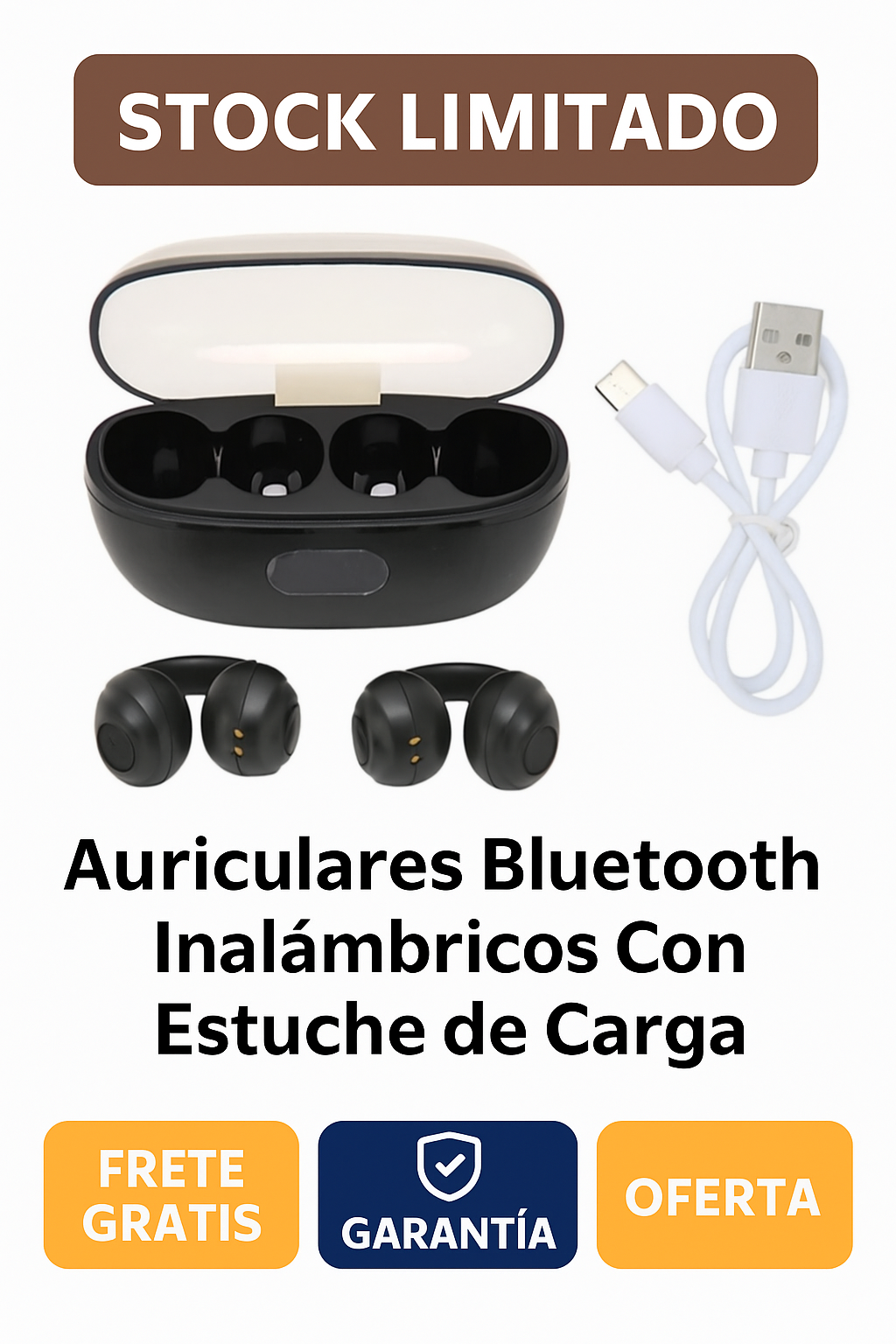 Auriculares Bluetooth 5.3 con Estuche – Sonido Premium