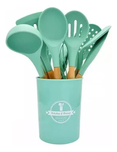 Set De 12 Utensilios  De Cocina Silicona